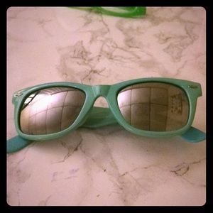 Light blue mirrored sunglasses